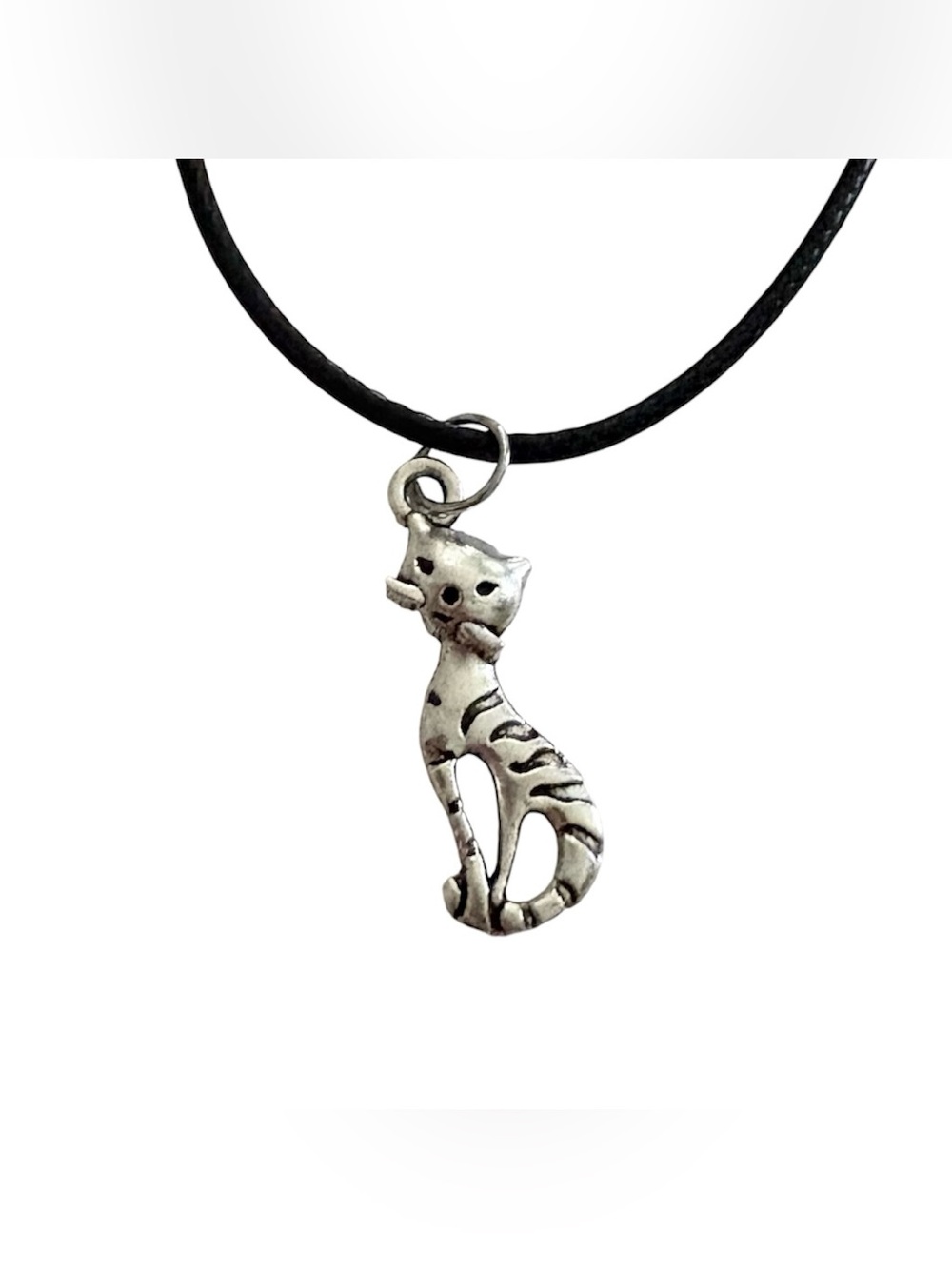 Silver Cat Pendant Necklace